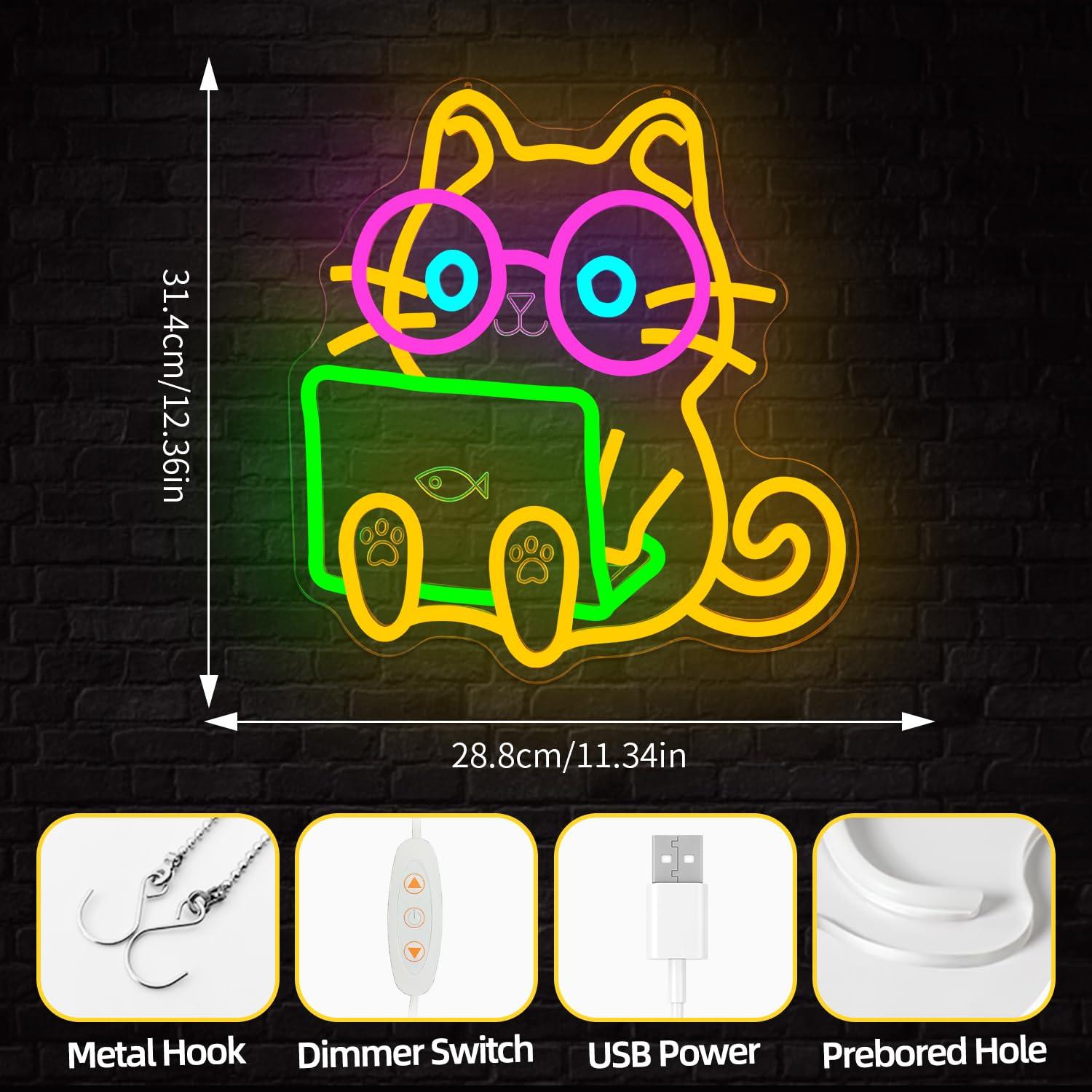 고양이 모양 네온사인 USB 디밍 가능 LED 조명,  - The Office It Tech 리뷰 및 가격