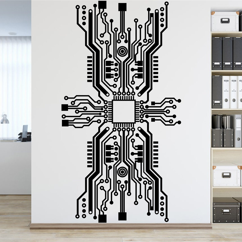 회로 보드 칩 벽 스티커 기술 기술 CPU 컴퓨터 IT - The Office It Tech 리뷰 및 가격